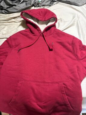Amazon Essentials Men's Crewneck Sherpa-Lined Hoodie - Red